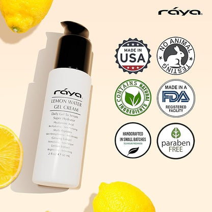 Raya Lemon Water Gel Cream (308) | Moisturizing, Skin-Repairing, and Anti-Aging Facial Day and Night Cream for Non-Problem Skin | Fills in Wrinkles and Improves Complexion