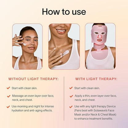 Solawave LightBoost Rich Cream for Face & Neck | Boosts Effects of Red Light Therapy | Daily Anti Aging & Skin Firming Moisturizer | Reduces Appearance of Fine Lines & Wrinkles, Increases Hydration