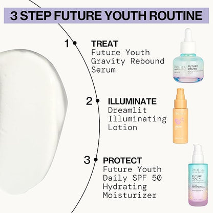 Pacifica Peptide Face Moisturizer Future Youth Daily Turnaround Hydrating, SPF 50 Broad Spectrum, UVA/UVB Sun Protection, Sunscreen, Face Moisturizer, Anti-Aging, Vegan, 1.7 fl oz (1 Count)
