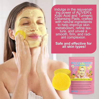 Turmeric cleansing pads,40pcs turmeric exfoliating
