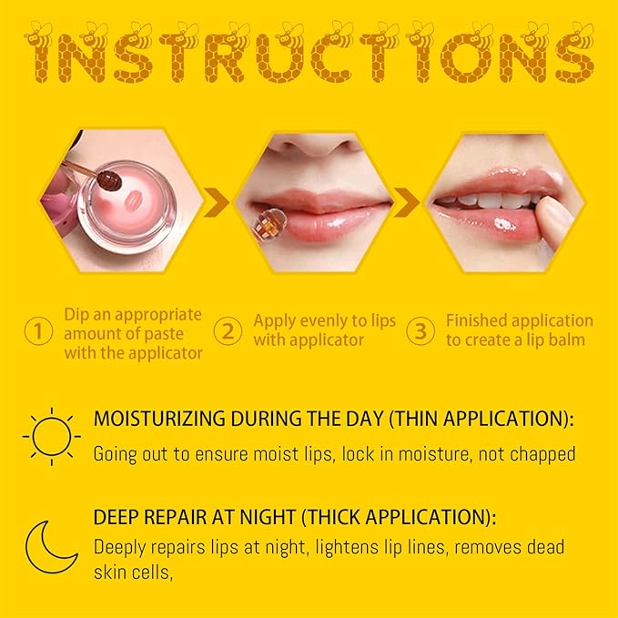 4PCS Lip Balm Honey Pot, Honey Sleeping