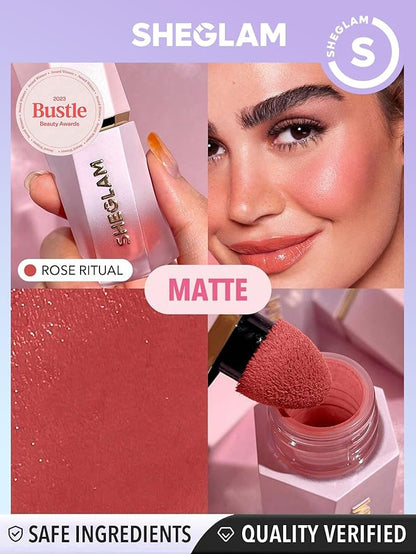 SHEGLAM Color Bloom Liquid Blush Makeup for Cheeks Rose Ritual