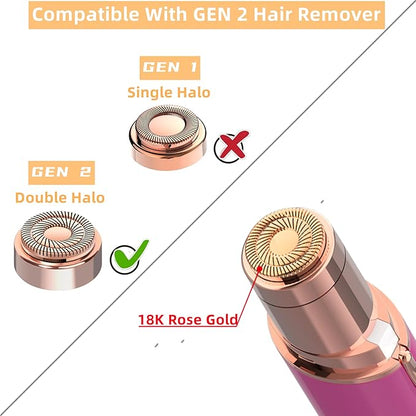 Facial Hair Remover Replacement Heads for Flawless Replacement Heads Gen 2 Suitable for Finishing Touch Flawless Facial Hair Removal Tool for Women,Double Halo Painless and Smooth As Seen On Tv,6 Pcs.