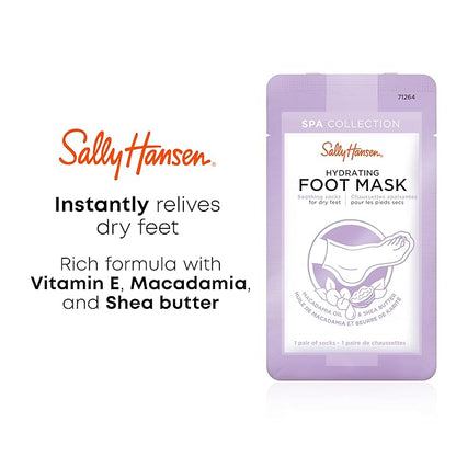 Sally Hansen Spa Collection, Hydrating Foot Mask, Soothing Socks for Dry Feet, Includes Vitamin E, Macadamia and Shea Butter