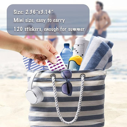 120 Count UV Stickers for Sunscreen Reapply Reminder - Waterproof UV Detection Stickers, Know When to re-Apply Sunscreen, UV Patches Safe for Kids Age 3+ for Maximum Protection