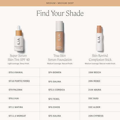 ILIA - Skin Rewind Complexion Stick - Foundation + Concealer + Skincare | Non-Toxic, Vegan, Cruelty-Free, Clean Makeup (24N - Cypress, 0.35 oz | 10 g)