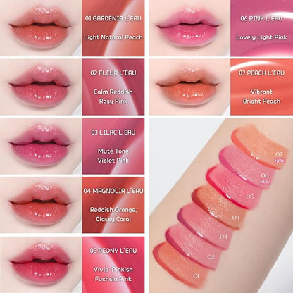 BBIA L’EAU Tint – Glossy & Glow Lip Stain, Watery Lip Tint, Non-Sticky, High Shine Finish, Long-lasting, Moisturizing, Lightweight, Natural, Daily Use, Vegan, Korean Lip Makeup (06 PINK L'EAU)
