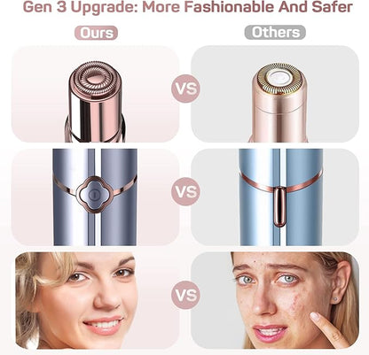 Facial Hair Removal for Women, GURELAX Hair Remover for Face, Painless Hair Removal Device, Face Shavers for Chin Upper Lip -Included 4 x Replacement Heads