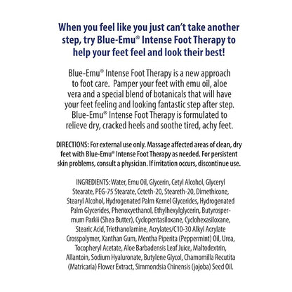 BLUE-EMU Intense Foot Therapy Cream for Dry Skin and Tired Feet - 5oz
