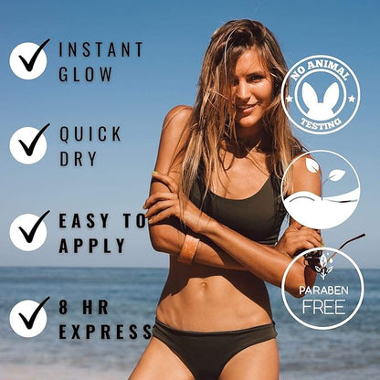Sun Laboratories By Giesee Ultra Dark Self Tanning Lotion 32 oz - Organic Sunless Tanning Lotion, Extra Dark Self Tanner, Natural Self Tanning Lotion for Face & Body, Instant Tan Glow Beauty
