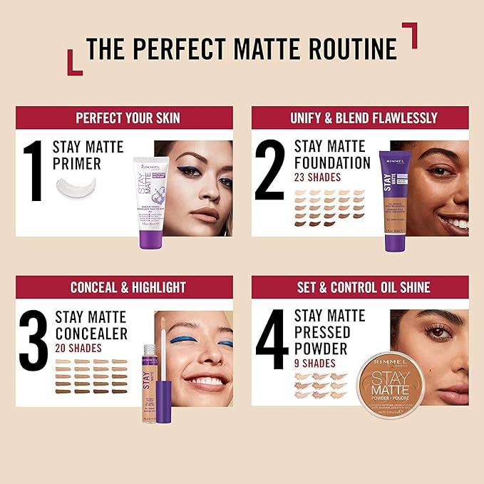 Rimmel London Stay Matte Liquid Mousse - 081 Control, Oil-Free, 1oz