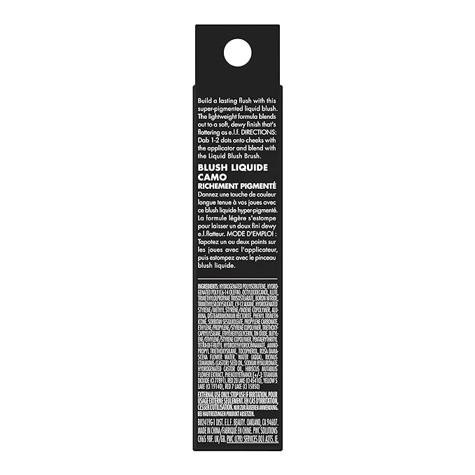 e.l.f. Camo Liquid Blush, Long-lasting Liquid Blush For Hot Pink