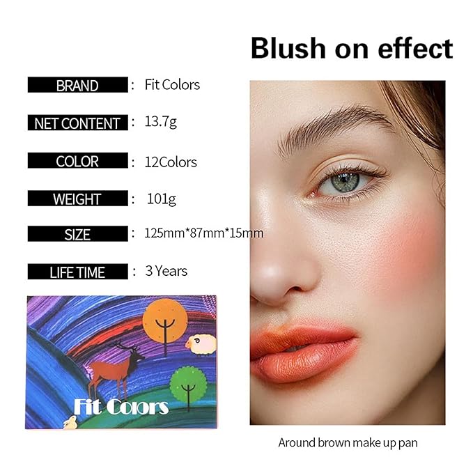 12 Colors Pink Eyeshadow Palette, Mini All in