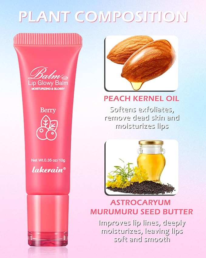 Hydrating Lip Glowy Balm, Ultra-Nourishing Lip Balm-04#Grape