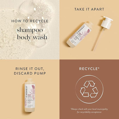 The Honest Company 2-in-1 Cleansing Shampoo + Body Wash | Gentle for Baby | Naturally Derived, Tear-free, Hypoallergenic | Sweet Almond Nourish, 10 fl oz