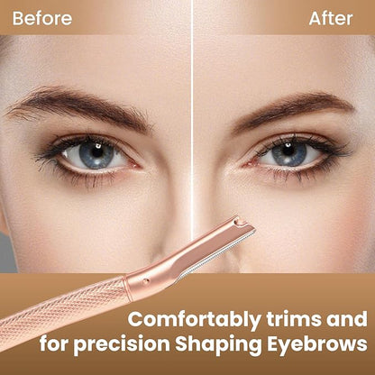 Eyebrow Razor Dermaplaning Tool with 10 Blade Refills Exfoliating Face Razors for Women Facial Razor for Peach Fuzz and Eyebrow Hair Removal