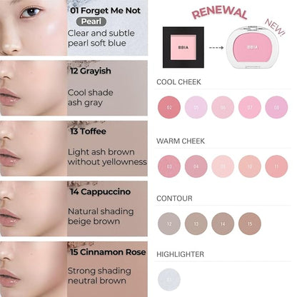 BBIA Last Blush NEW 15 Colors - Cheek Blush Shaping Shading Contour & Highlight Long-Lasting Matte Finish Natural Shades Buildable & Blendable Daily Korean Face Makeup (15 CINNAMON ROSE, Pack of 1)