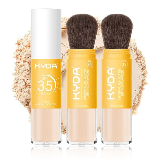 KYDA 2 Pcs Mineral Sunscreen Setting Powder, SPF Ownest Beauty