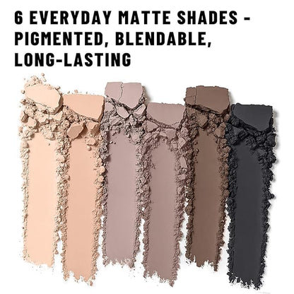 6 Colors Mini Naked Eyeshadow Makeup Palette with Brush Neutral Nude Smoky Eye Shadow Taupe & Brown Matte Make Up Pallet with Mirror Highly Pigmented Long Lasting Waterproof Travel Size Gift Kit