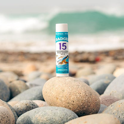 Badger Sunscreen Lip Balm SPF 15, oz
