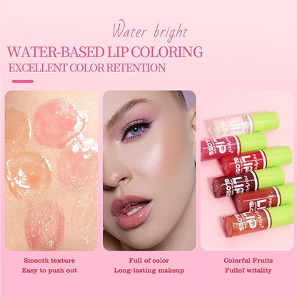 Mini Lip Oil Lip Glaze, 6 Colors Fat Glaze,