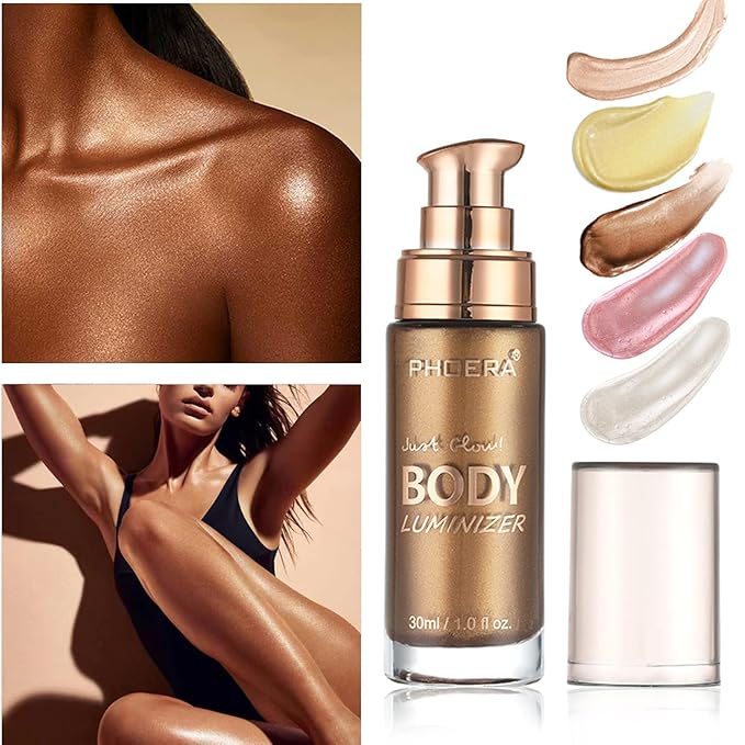 Body Shimmer Oil, Waterproof Long Lasting Moisturizing Body Bronze #03) 1oz
