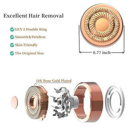 Facial Hair Remover Replacement Heads for Flawless Replacement Heads Gen 2 Suitable for Finishing Touch Flawless Facial Hair Removal Tool for Women,Double Halo Painless and Smooth As Seen On Tv,6 Pcs.
