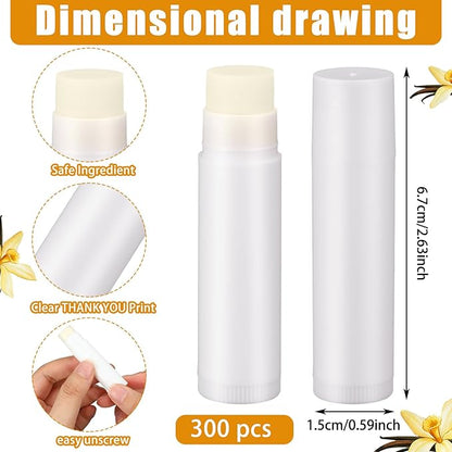 Demissle 300 Pcs Unlabeled Lip Balms Favors(Vanilla)