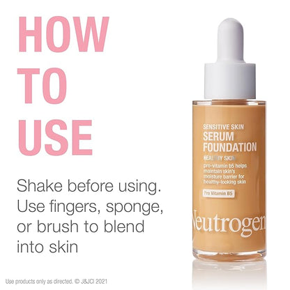 Neutrogena Healthy Skin Sensitive Skin Serum Foundation with Light/Medium 01, 1 oz