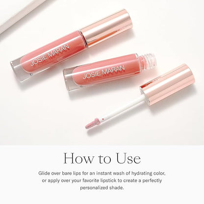 Josie Maran 3-Piece Color Makeup Kit - Argan Oil-Based Makeup Balm for Lips, Cheeks and Eyes, Hyaluronic Acid Lip Plumper & Argan Black Mascara (3 Piece Set)