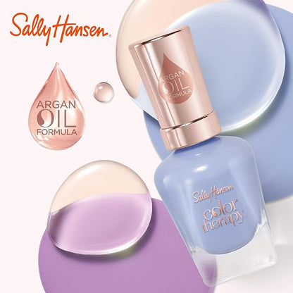Sally Hansen Color Therapy, Serene Green, Argan Oil, Long Lasting, Nail Treatment, Semi Opaque, Shiny Green Nail Polish