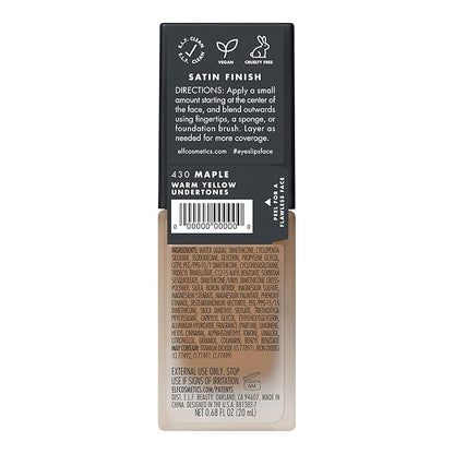 e.l.f. Flawless Finish Foundation, Lightweight & Medium Coverage, Oz () 20mL
