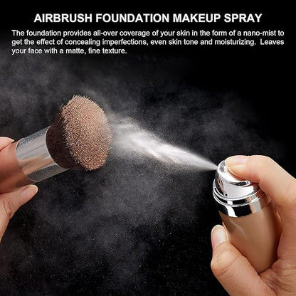 Airbrush Foundation Makeup Spray, Long Lasting Waterproof Full (#2 Beige) 2.36oz