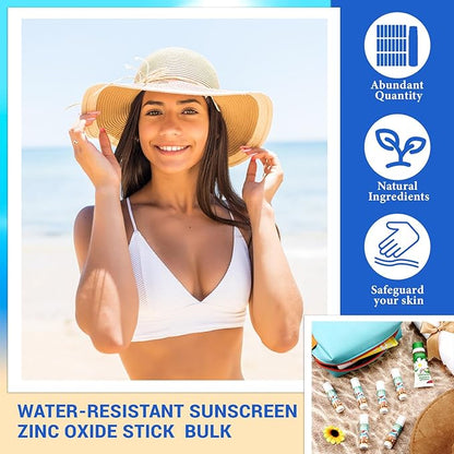 24 Pcs Mini Sunscreen Stick Bulk for Summer Wedding SPF 30 Face Sunscreen Stick Water Resistant Light Skin Tone Sun Block Stick for Thank You Gifts Adults Travel Wedding Party Supplies(Leaf Style)