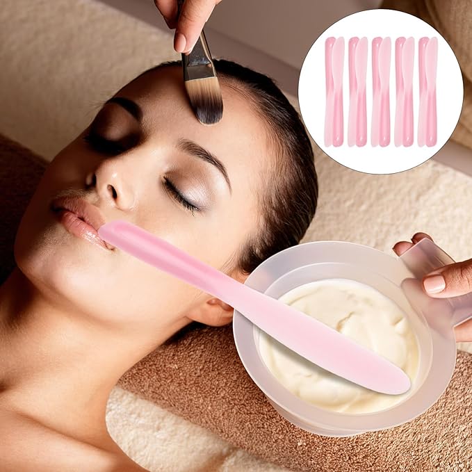 Facial Cream Spatula 10Pcs Mini Cosmetic Spatulas, Silicone