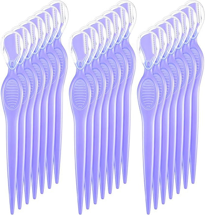 Mudder 21 Pcs Eyebrow Razor Eyebrow Shaver Facial Razor Multipurpose Face Trimmers with Precision Cover for Women Makeup Care Tools(Purple)