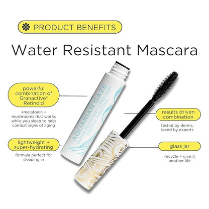 Pacifica Aquarian Gaze Mascara – Abyss (Black) Water-Resistant Long Lash Mascara, Lengthening & Smudge-Proof, Vegan & Cruelty-Free