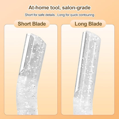 Women’s Dermaplane Razor for Face & Eyebrow - Anti-Cutting Japanese Blades for Eyebrow and Facial Hair Removal, Achieve Silky Skin and Perfect Brows (Transparent, 12 Count)