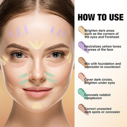 Contour Stick Corrects Skin Tone Bronzer Waterproof Sweat Concealer Green