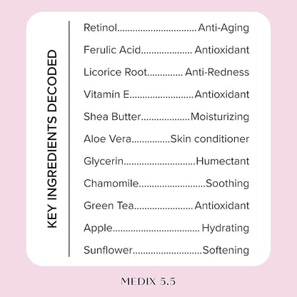 MEDIX Fragrance Free Firming Retinol Body Lotion + 3% Hyaluronic Acid Serum Booster 2pc Skin Care Set | Crepey Skin Care Treatment | Anti Aging Body Cream & Face Moisturizer For Crepe Skin & Dry Skin