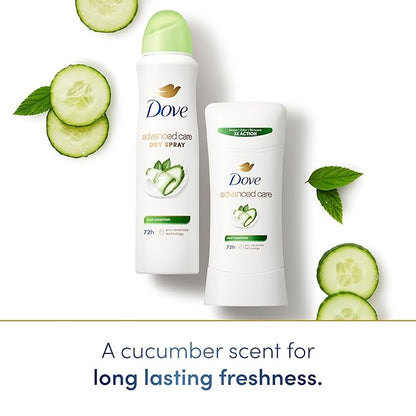 Dove Advanced Care Antiperspirant Deodorant Stick for Women Cool Essentials For 48 Hour Protection And Soft And Comfortable Underarms, 2.6 oz 2 Count