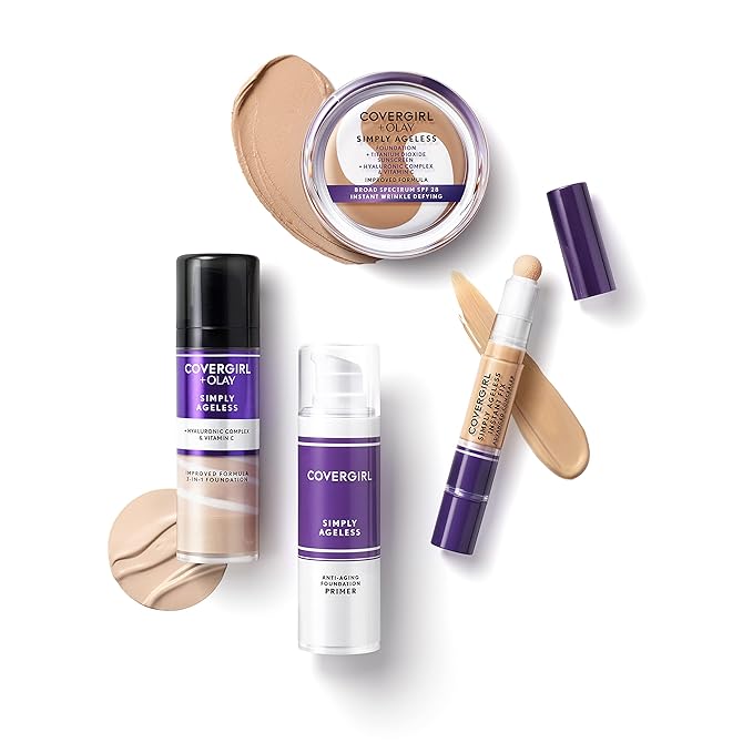Covergirl + Olay Simply Ageless 3-in-1 Liquid Foundation, 0.44 Fl Oz