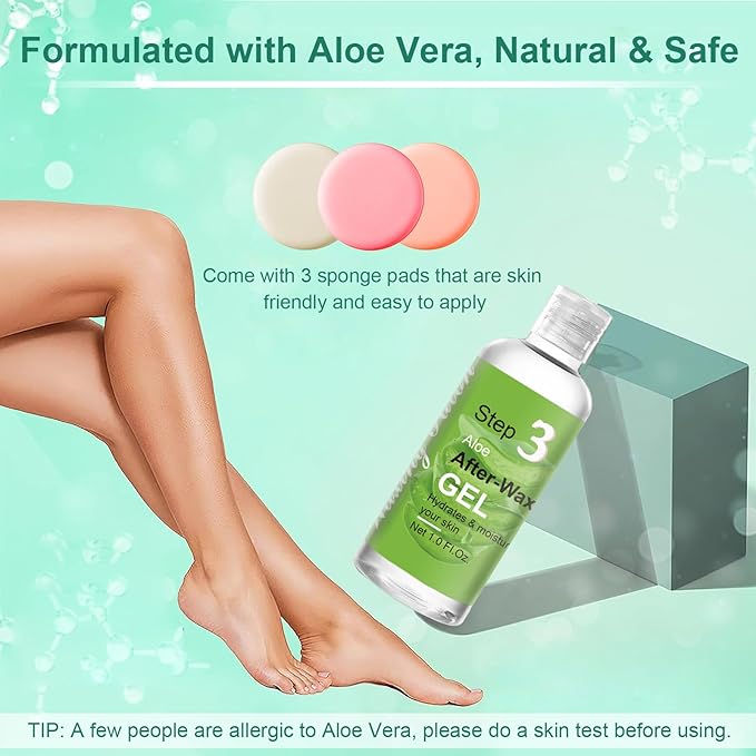 Aloe Vera Gel Unscented, Soothing and Moisture after waxing care, from freshly cut Pure Aloe, Sunburn Relief, for Face, Skin and Hair, 3 bottles (1.01 fl oz x 3)