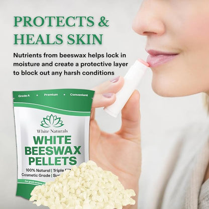 White Beeswax Pellets 1 lb (16 Candles