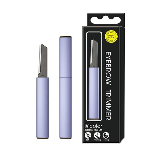 Exfoliating Eyebrow Razor Dermaplaning Tool Eyebrow Trimmer with 4 Replacement Blades, Facial Razors for Women Aluminum Alloy Handle & Stainless Steel Blade (Blue)