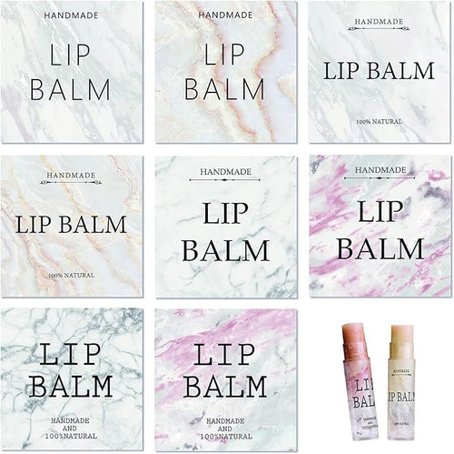 CRASPIRE Lip Balm Labels 80pcs Homemade Container（Marble
