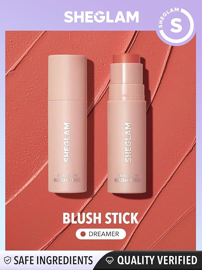 SHEGLAM Snatch N Cream Blush Stick Longlasting High Pigment Blush for Cheeks - Dreamer