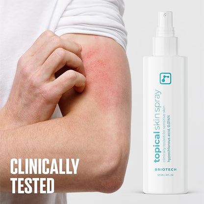 BRIOTECH Topical Skin Spray, Hypochlorous Acid Spray for Sensitive Skin, HOCl Facial Mist, Full Body Support Against Irritation, Calm Redness, Soothe Foot & Scalp, Travel Size 2 oz