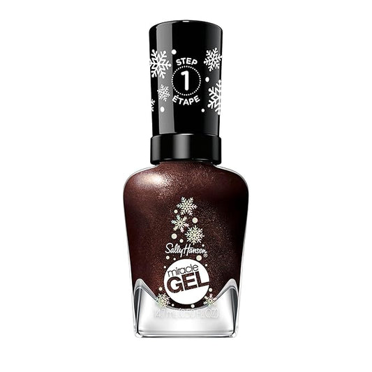 Sally Hansen Miracle Gel, Hot Cocoa Cuddles, Long Lasting, Gel-Like Formula, No UV Lamp Needed, Opaque, Shimmery Brown Nail Polish