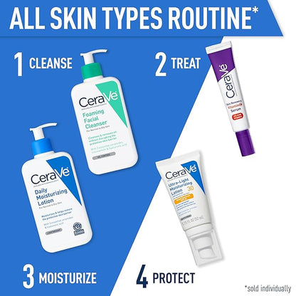 CeraVe Daily Moisturizing Lotion for Dry Skin, Body Lotion & Face Moisturizer with Hyaluronic Acid and Ceramides, Daily Moisturizer, Fragrance Free, Oil-Free, 12 Ounce
